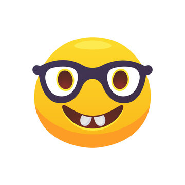 Feeling expression. Face spectated emoji flat icon for web design. Cartoon yellow emotion circle icon smiling, laughing and crying isolated vector