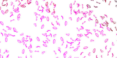 Light Pink vector template with businesswoman signs.