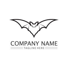 bat vector icon logo template