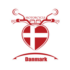motorcycle logo made from the flag of Danmark