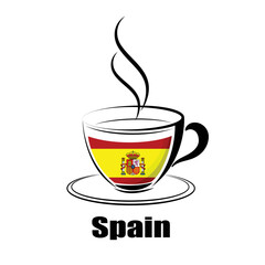 coffee logo made from the flag of Spain