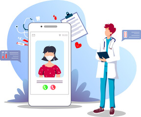 Online doctor illustration