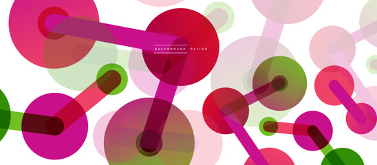 Abstract background. Round dots connected by lines. Trendy techno business template for wallpaper, banner, background or landing