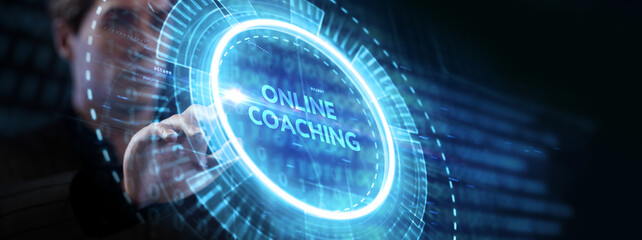 Business, Technology, Internet and network concept. Coaching mentoring education business training development E-learning concept.