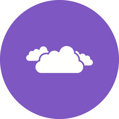 Clouds Multicolor Circle Glyph Inverted Icon