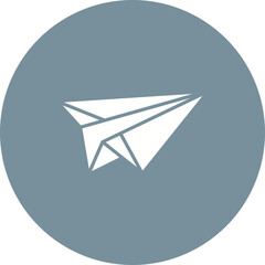Paper Plane Multicolor Circle Glyph Inverted Icon