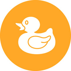 Duck Multicolor Circle Glyph Inverted Icon