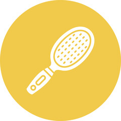 Hair Brush Multicolor Circle Glyph Inverted Icon