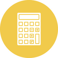 Calculator Multicolor Circle Glyph Inverted Icon