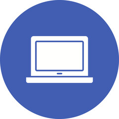 Laptop Multicolor Circle Glyph Inverted Icon