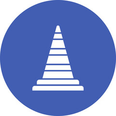 Fototapeta premium Traffic Cone Multicolor Circle Glyph Inverted Icon