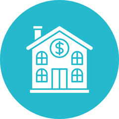 Fototapeta premium Home Price Multicolor Circle Glyph Inverted Icon