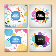 Bundle set of four colorful abstract backgrounds