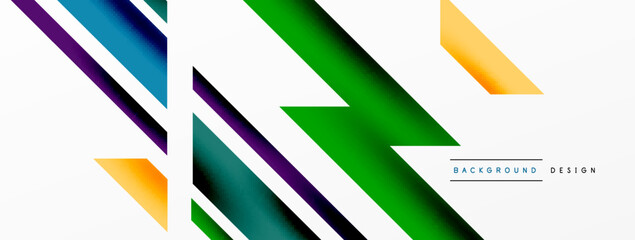 Minimal geometric abstract background. Dynamic 3d lines composition. Trendy techno business template for wallpaper, banner, background or landing