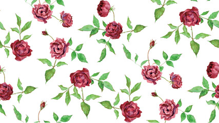 A seamless pattern of red roses