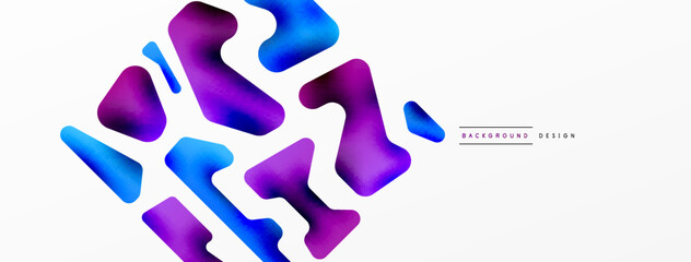 Colorful bright abstract shapes composition. Digital web futuristic template for wallpaper, banner, background, card, book Illustration, landing page