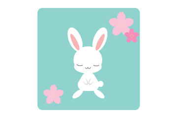 お辞儀するうさぎ　ベクター　eps