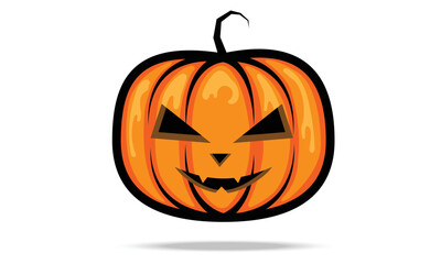 Pumpkin on white background Vector Illustration.