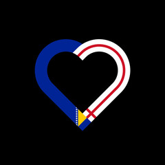 friendship concept. heart ribbon icon of bosnian and english flags. vector illustration isolated on black background