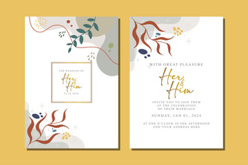 beautiful floral invitation card template