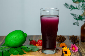 Fresh cool purple grape juice