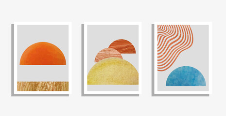 watercolor minimalism wall art poster set