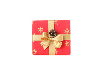 Concept of beautiful Christmas present, gift box, isolated on white background