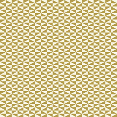 Geometric vector pattern with golden and white triangles. Geometric modern ornament. Seamless abstract background