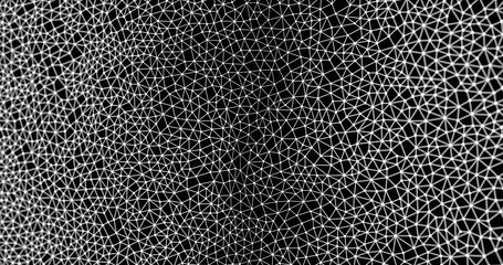 wireframe network of nodes technology futuristic deph of field