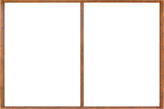 Japanese house wooden door window frame isolated on white background