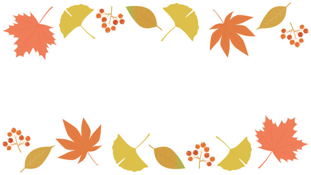 秋イメージの背景素材　秋の植物　横長　16:9