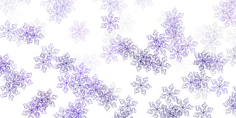 Light purple vector doodle pattern with flowers.