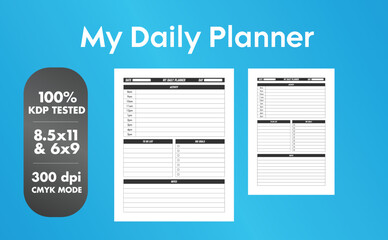 This is a Daily Planner with 2 most popular sizes 8.5x11 and 6x9. Fully ready to print.