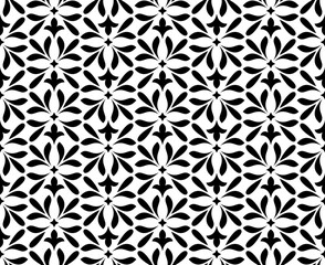 Fototapeta premium Flower geometric pattern. Seamless vector background. White and black ornament