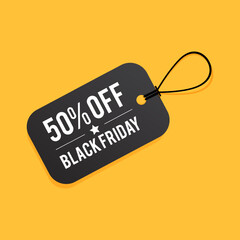 Black Friday price tag label offer illustration on isolated background