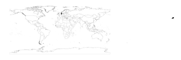 Vector Netherlands map showing country location on world map and solid map for Netherlands on white background. File is suitable for digital editing and prints of all sizes.