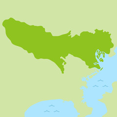 東京都の地図のイラスト