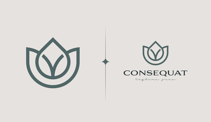 Organic Botanical Minimal Natural Iconic Graphic Decor Linear Simple Floral Logo Design. Universal creative premium symbol. Vector sign icon logo template