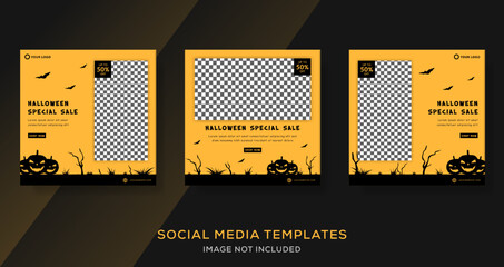 Baby fashion banners template for halloween sale. premium vector