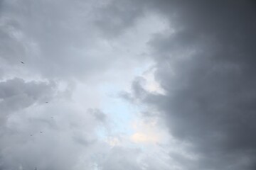 Picturesque view of sky with heavy rainy clouds