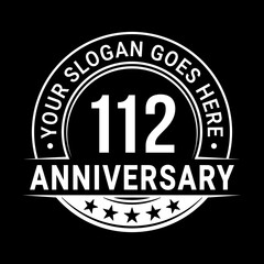 112 years anniversary logo design template. Vector illustration	
