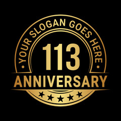 113 years anniversary logo design template. Vector illustration	