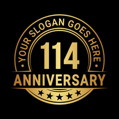 114 years anniversary logo design template. Vector illustration	