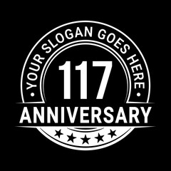 Fototapeta premium 117 years anniversary logo design template. Vector illustration 