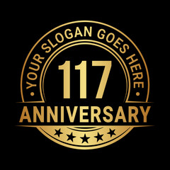 Fototapeta premium 117 years anniversary logo design template. Vector illustration 