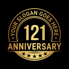 Fototapeta premium 121 years anniversary logo design template. Vector illustration 
