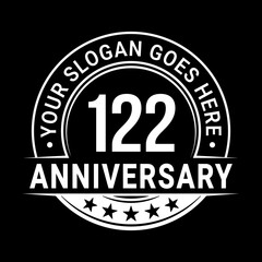 122 years anniversary logo design template. Vector illustration	
