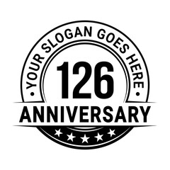 126 years anniversary logo design template. Vector illustration	