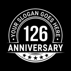 126 years anniversary logo design template. Vector illustration	