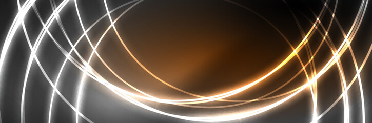 Neon glowing fluid wave lines, magic energy space light concept, abstract background wallpaper design